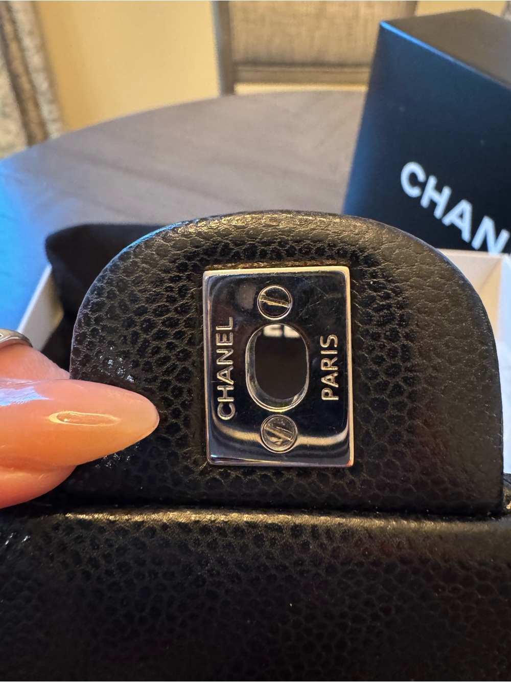 CHANEL Black Quilted Caviar Leather Mini Flap Crossbody with Silver Hardware - Picture 3 of 10